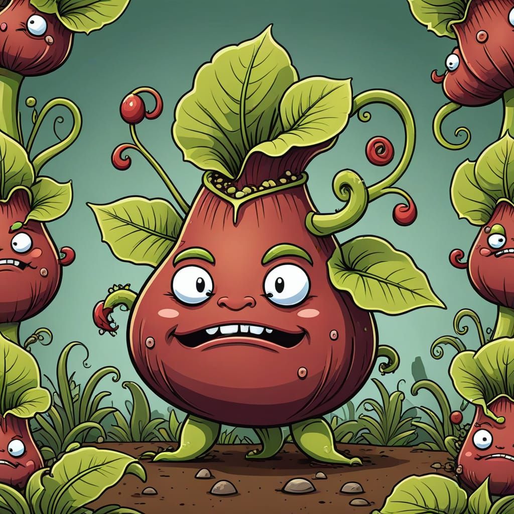 Cartoon Carnivorous Plant Illustration