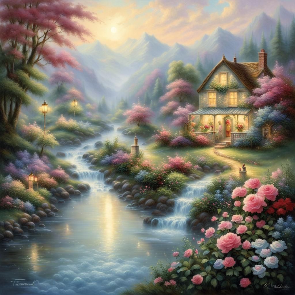 Ethereal River Landscape in Fantasy Style