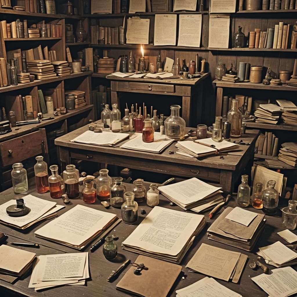 Makeshift Lab in Remote Cabin: Digital Matte Painting