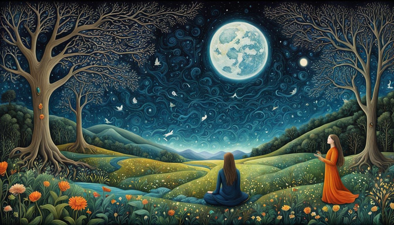 Vibrant Digital Collage of Interconnected Nature and Spirit