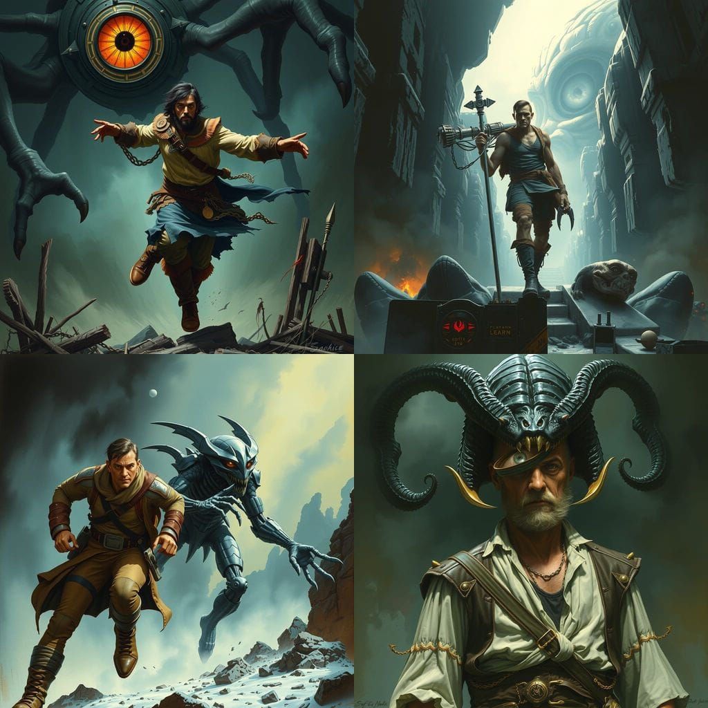 Man Escapes Ancient Monster with Single Eye in Central Compo...