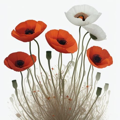 Poppy Flowers in Sinister Fantasy Style