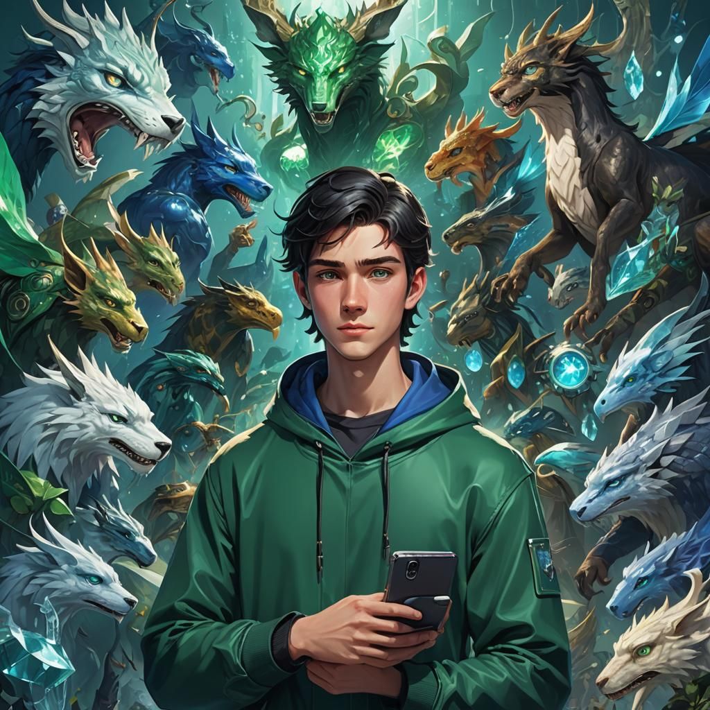 Confident Youth in Enchanted Ritual Attire