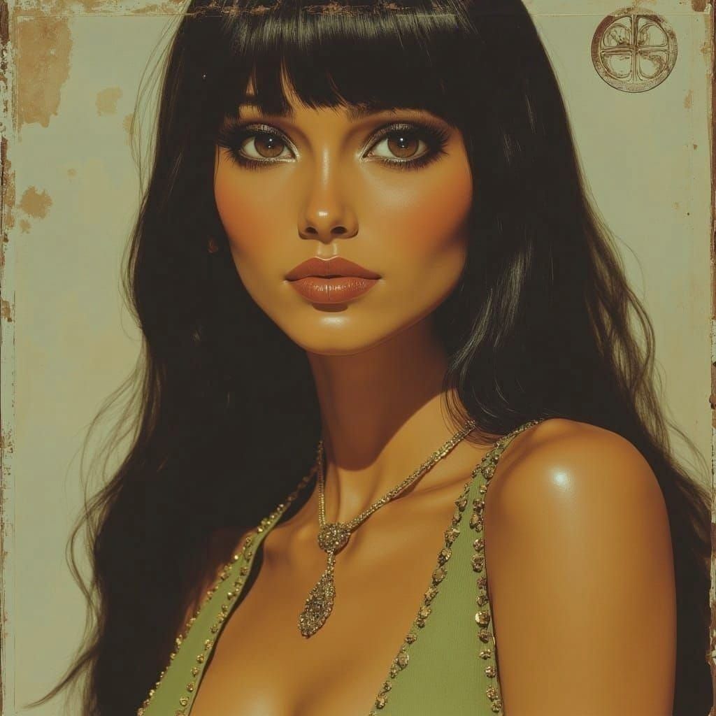 Retro Glamour Goddess in Soft Focal Colors