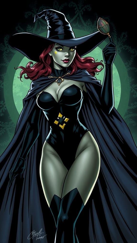 Wicked Witch in Comic Book Style