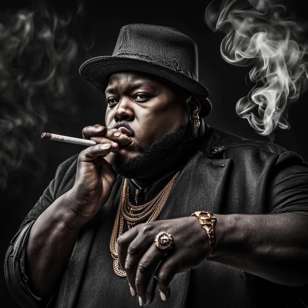 Hyperrealistic Portrait of a Person Smoking