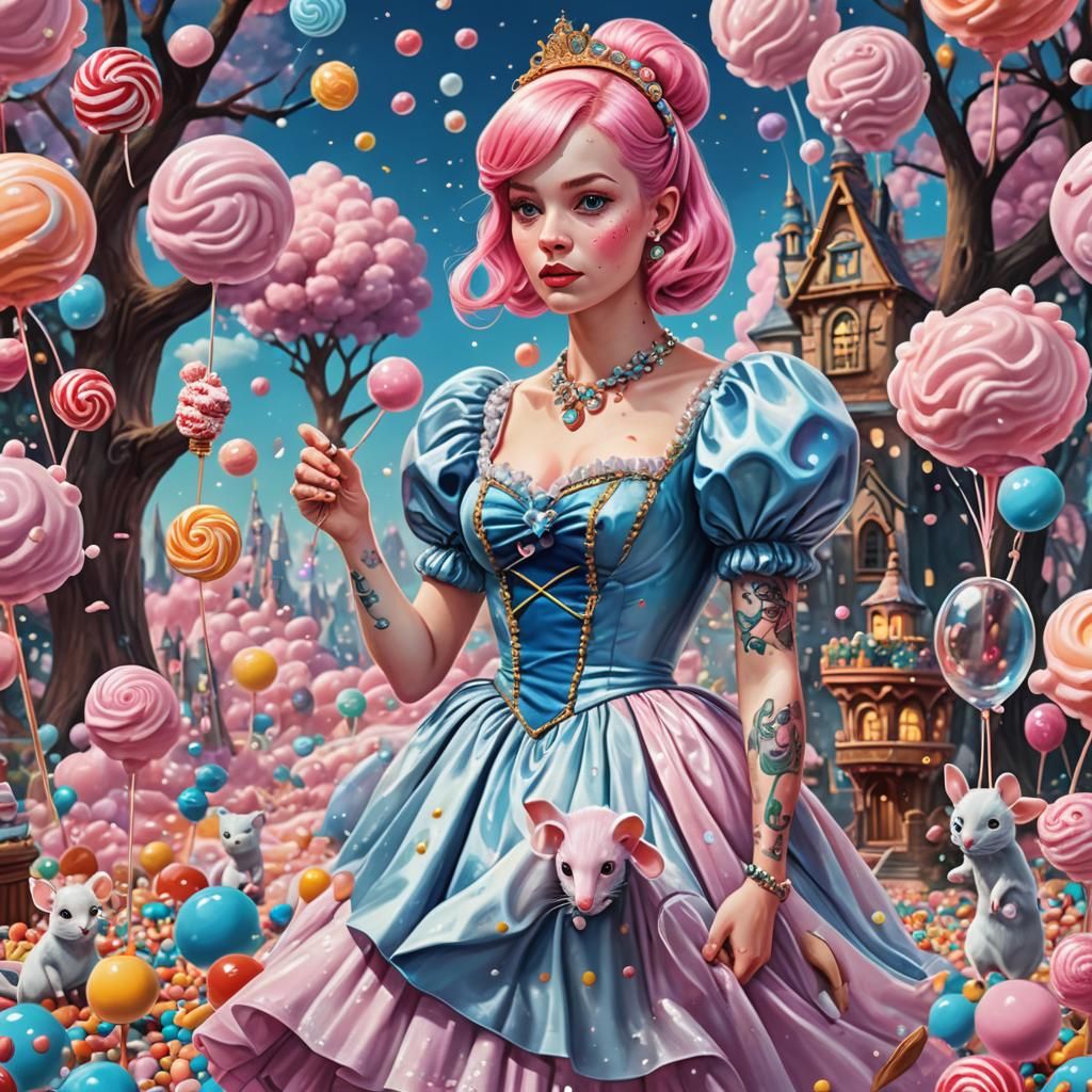 Cinderella in a Candy Art Style Wonderland