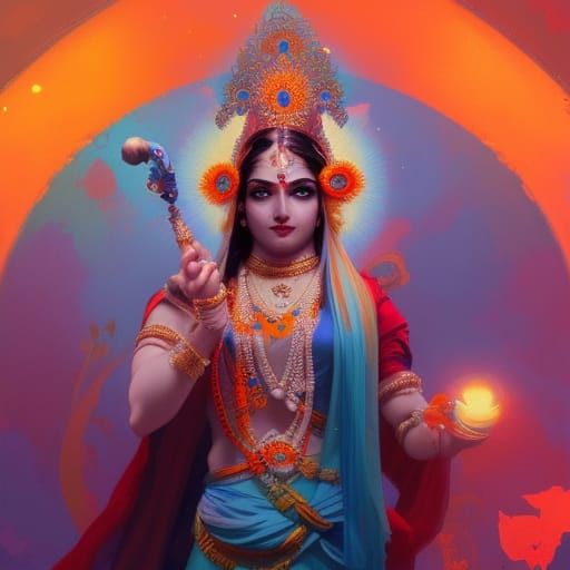 Krishna Concept Art in Art Nouveau Style