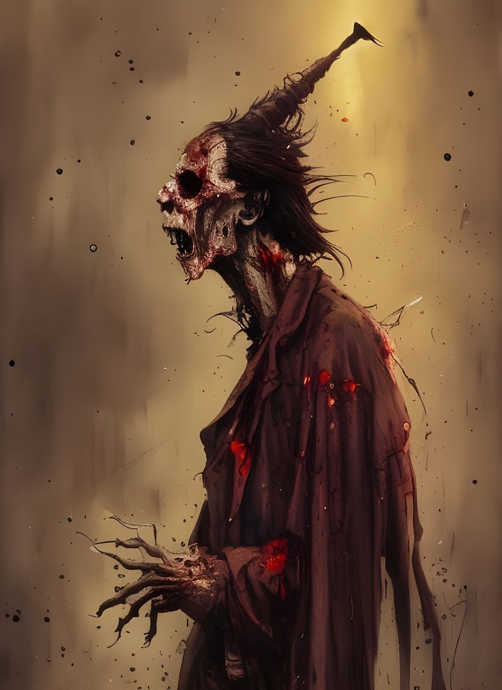 Christopher Lee Dracula Zombie Crayon Caricature