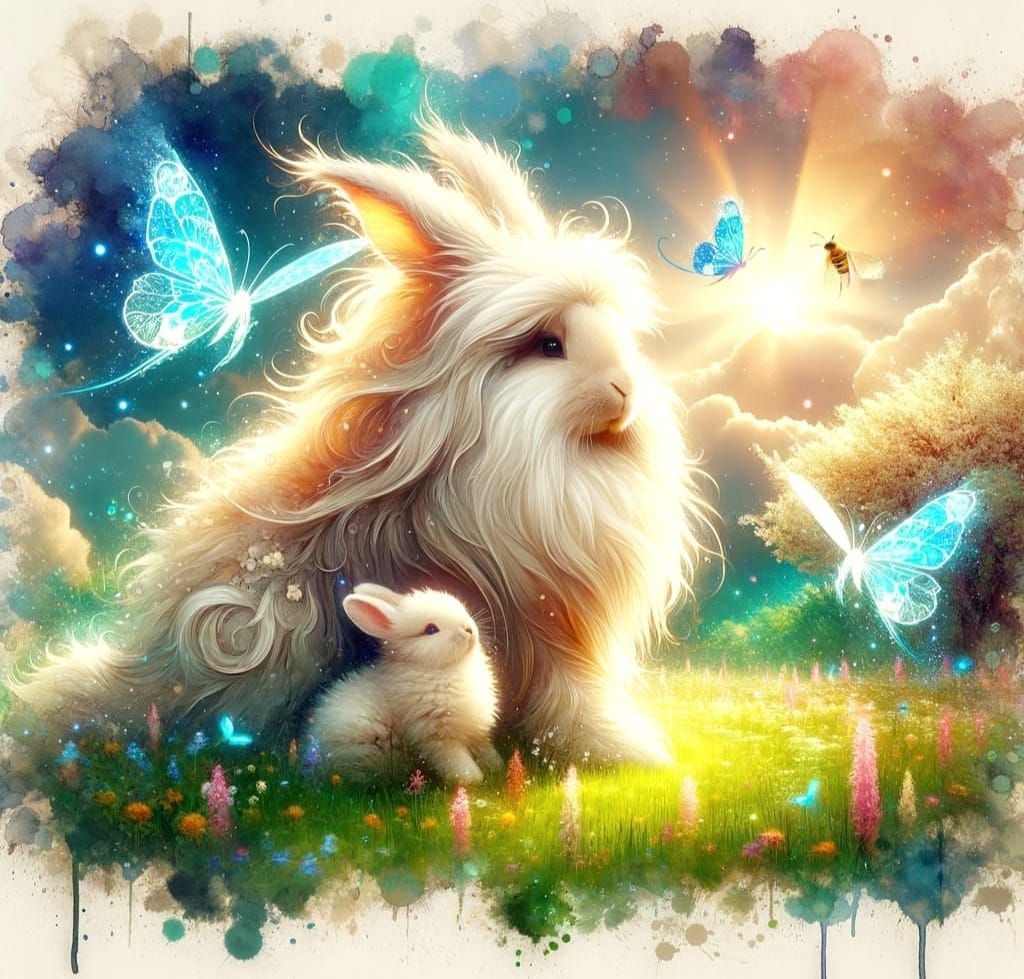 Motherly Love in Watercolor Whimsy