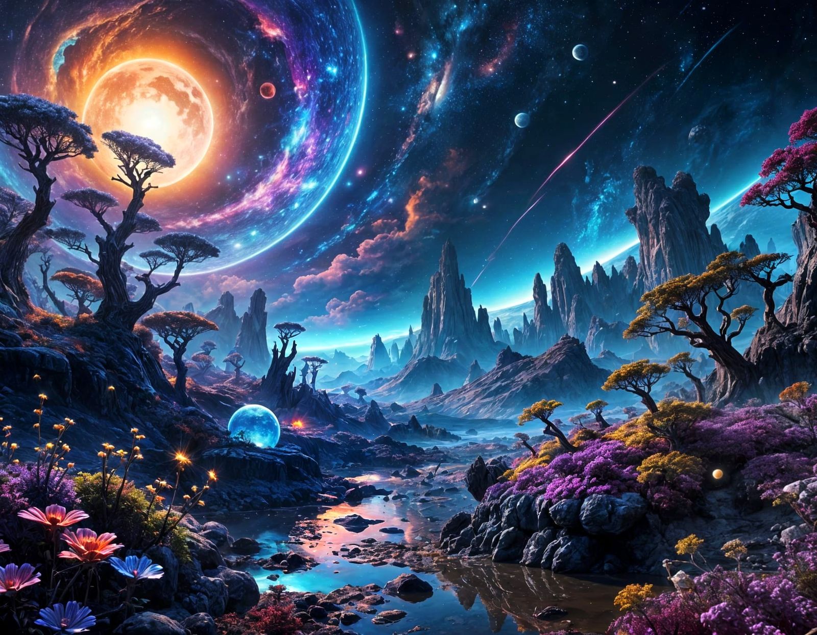 Epic Galactic Landscape in Vibrant Colors