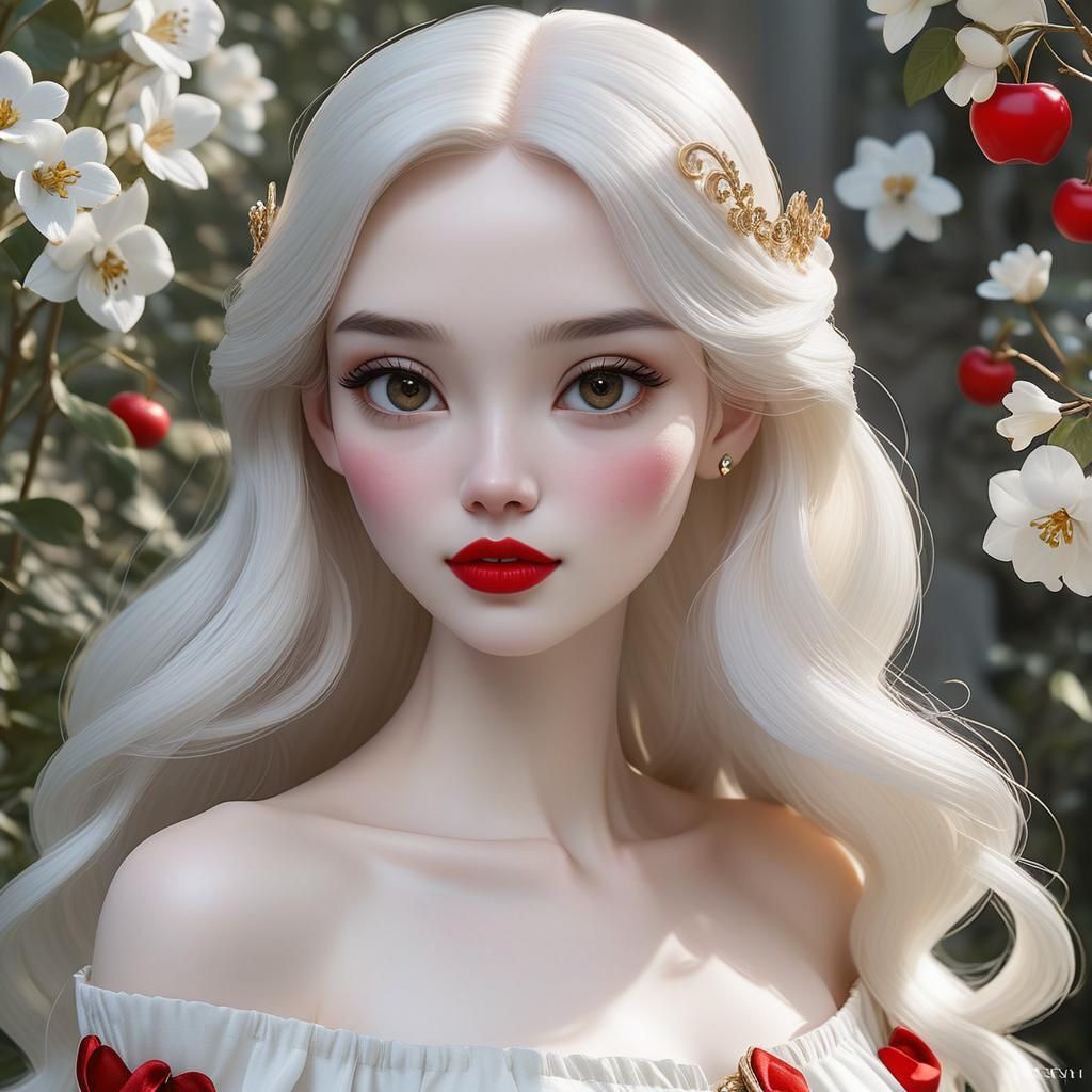 Snow White Granddaughter in Modern Fairytale Style