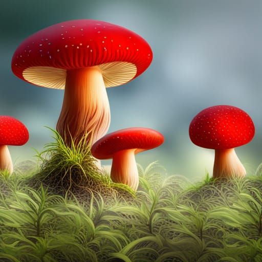 Red Mushroom on White Background: Stock Photo