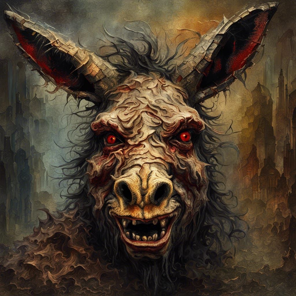 Grotesque Donkey: A Decaying Gothic Masterpiece