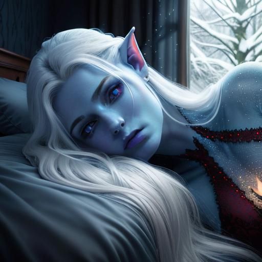 Demon Lich Waking in Dreamlike Cinematic Scene