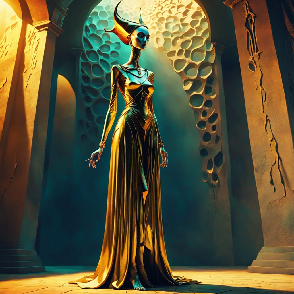 Surreal Priestess in Salvador Dali Style