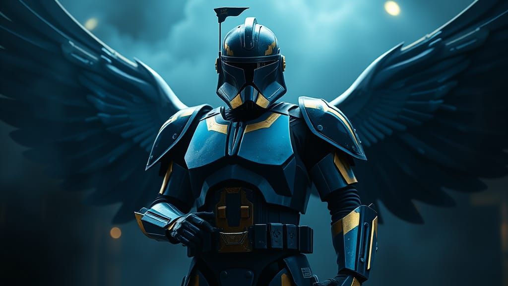 Heroic Clone Trooper in Regal Blue and Gold Armor