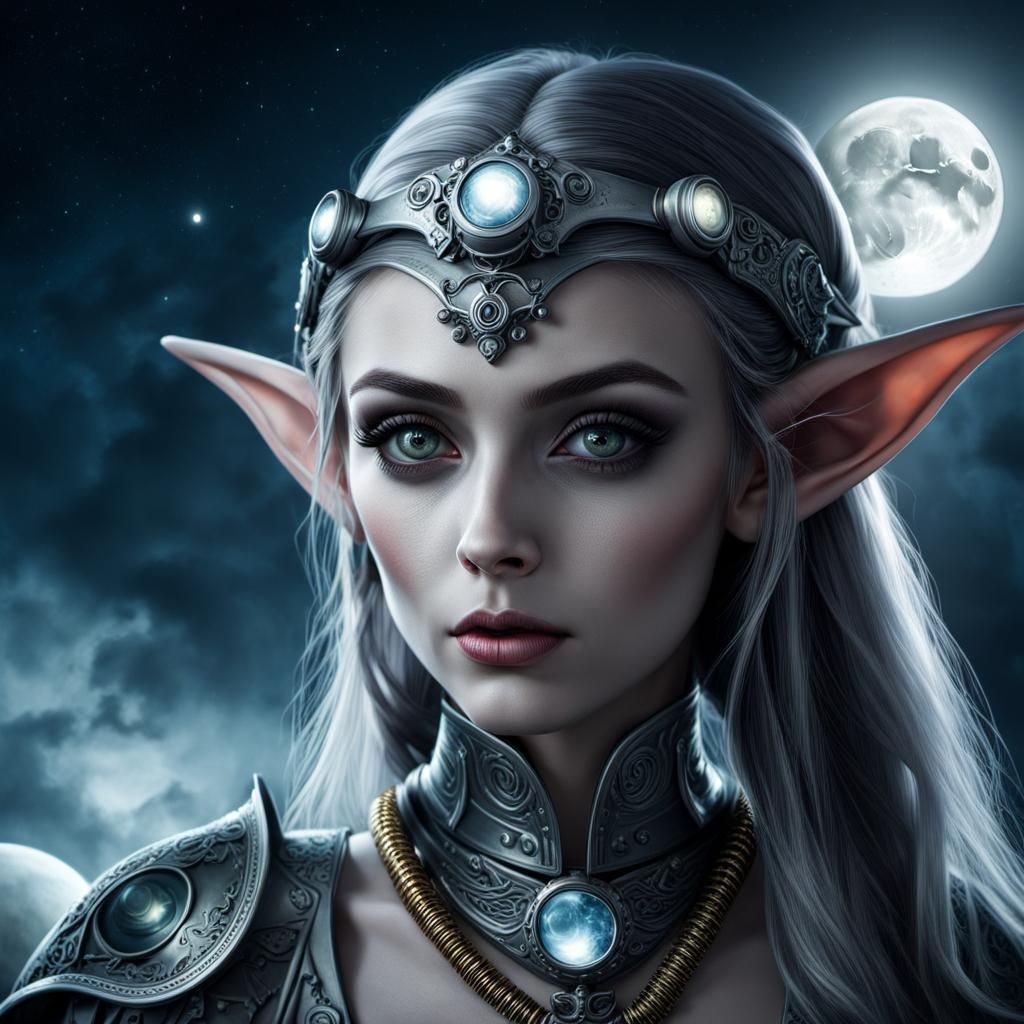 A portrait of a moon elf 2