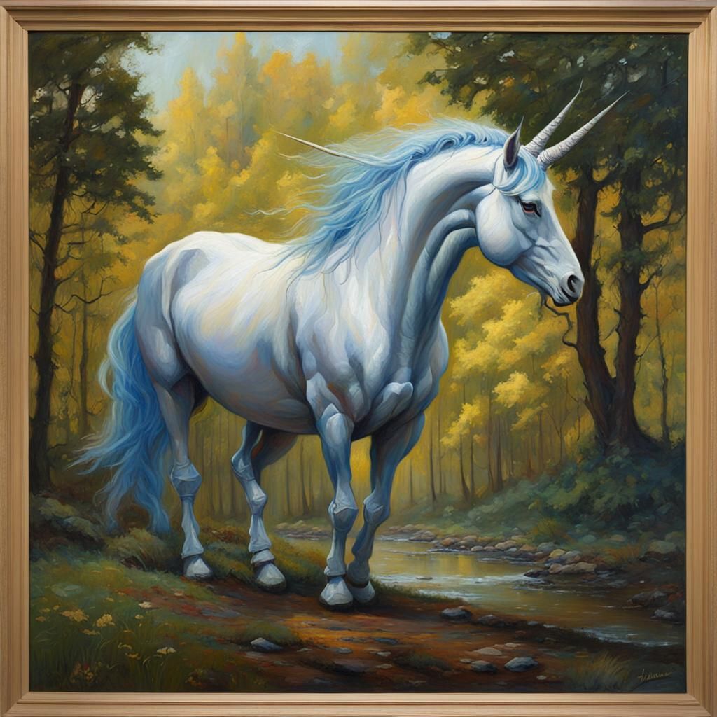 Sagicorn Oil Painting by James Gurney Style