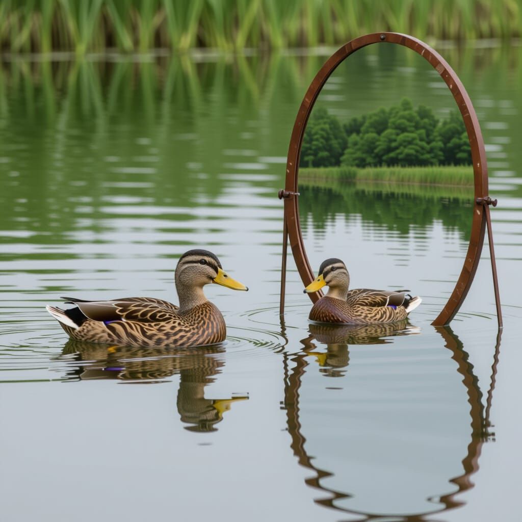 Duck Transitions Between Water and Mirror Worlds