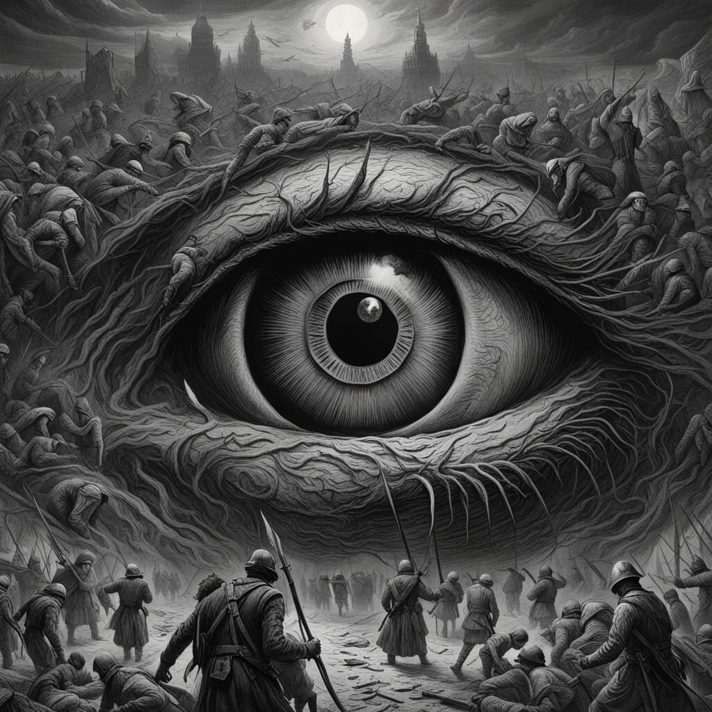 War Eye in Hyperdetailed Horror Style