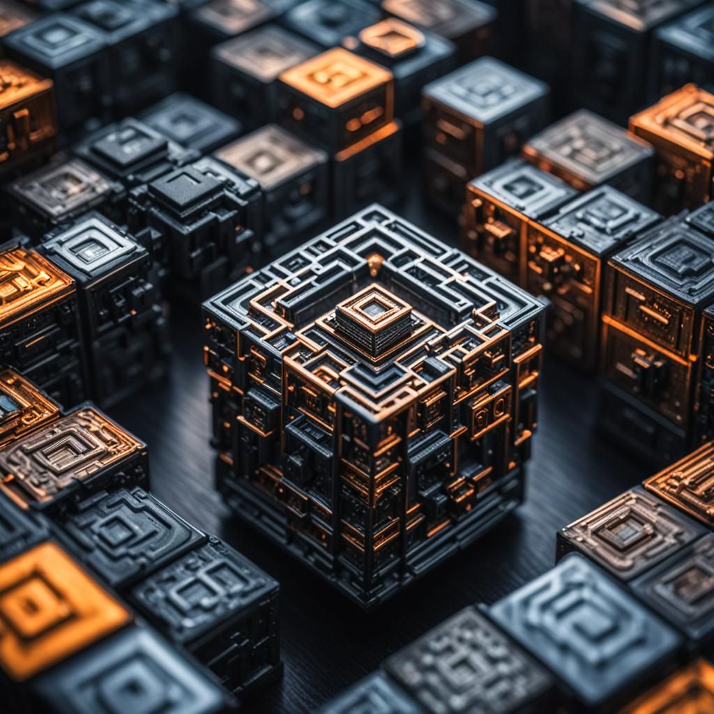 Hyperrealistic Default Cube with Cinematic Lighting