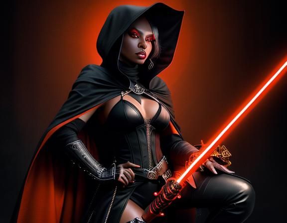 Drow Sith Warrior in Dark Fantasy Illustration