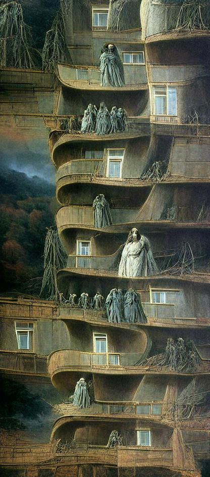 Haunting Dystopian Stalinist Architecture in Romantic Style