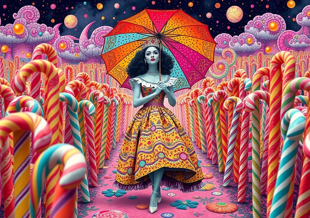 Princess in a Psychedelic Candy Dreamscape