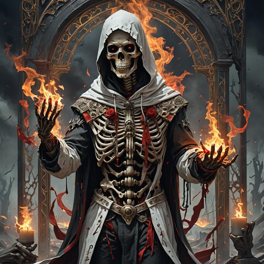 Grim Tarot Card: The Dead in Dark Fantasy Style