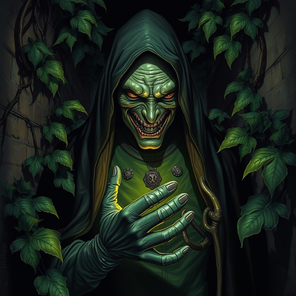 Slime Magus Emerges from Shadows in Dark Fantasy Style