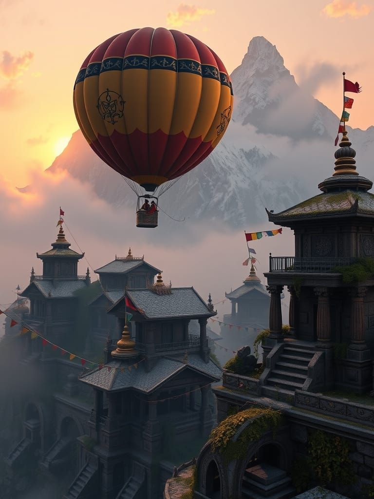 Himalayan Temple Complex at Sunrise in Unreal Engine 5