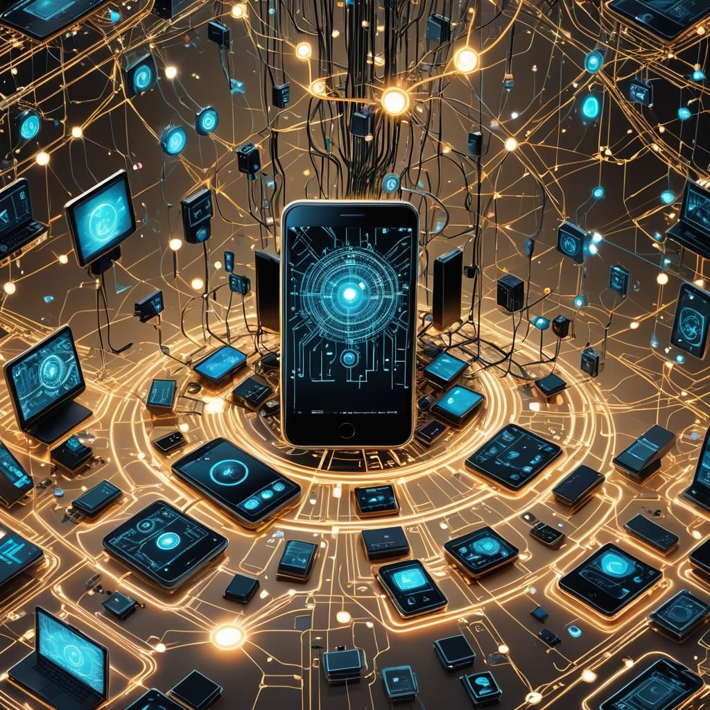 Smartphones in a Glowing Network: a Whimsical Illustration