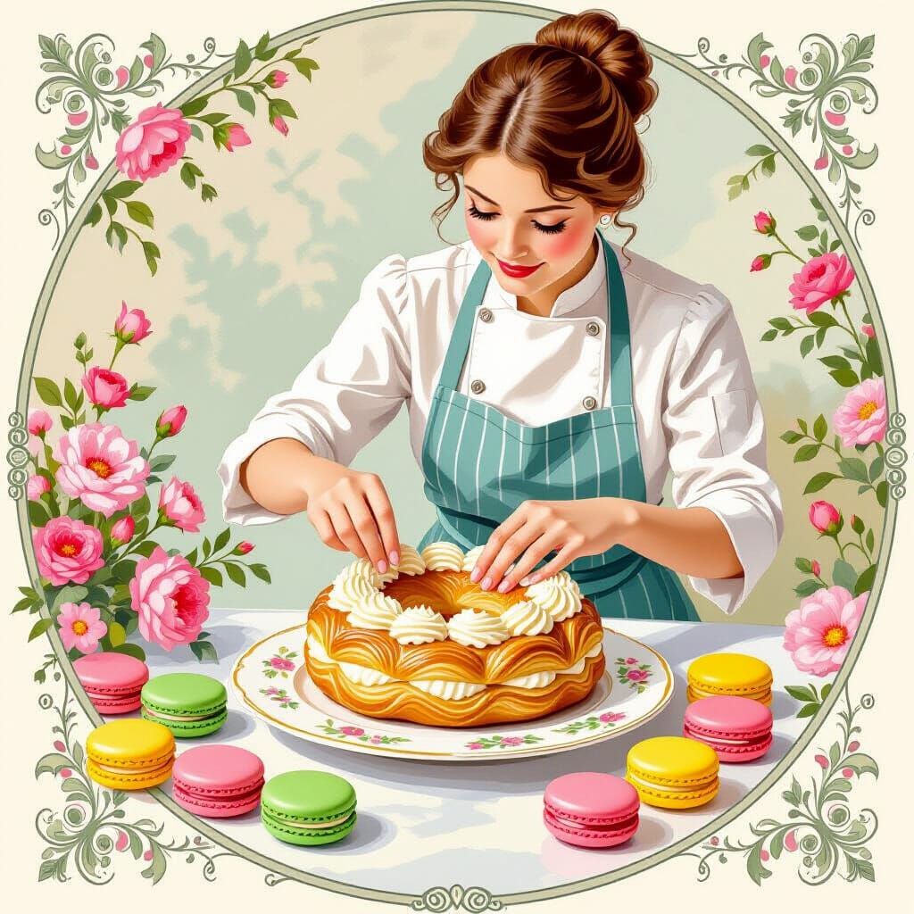Paris-Brest Dessert in Beatrix Potter Style