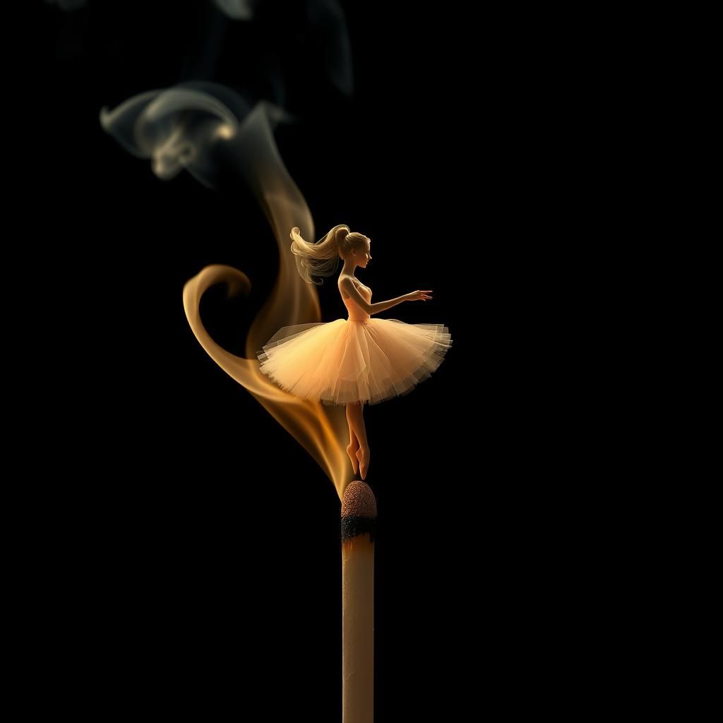 Matchstick Ballerina in Digital Matte Painting Style