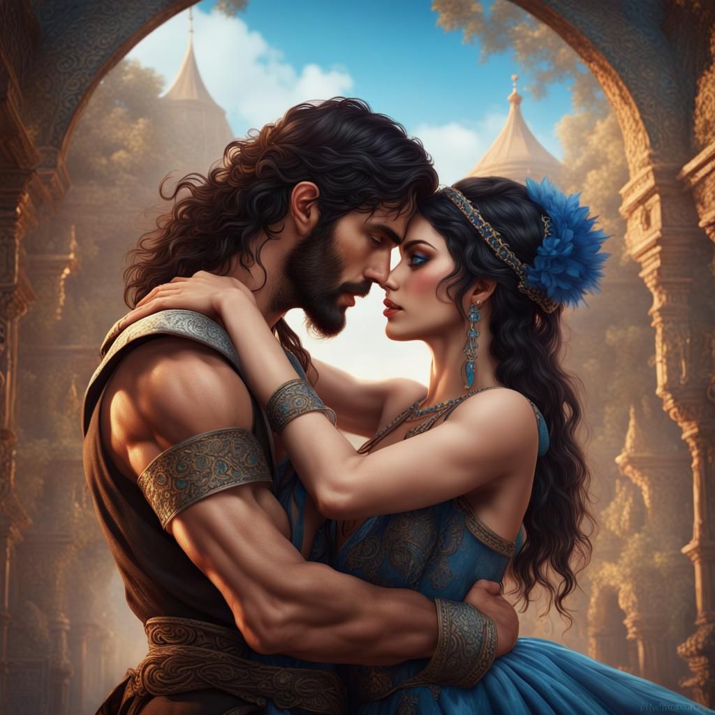 Romantic Gypsy Couple in Detailed Matte Painting