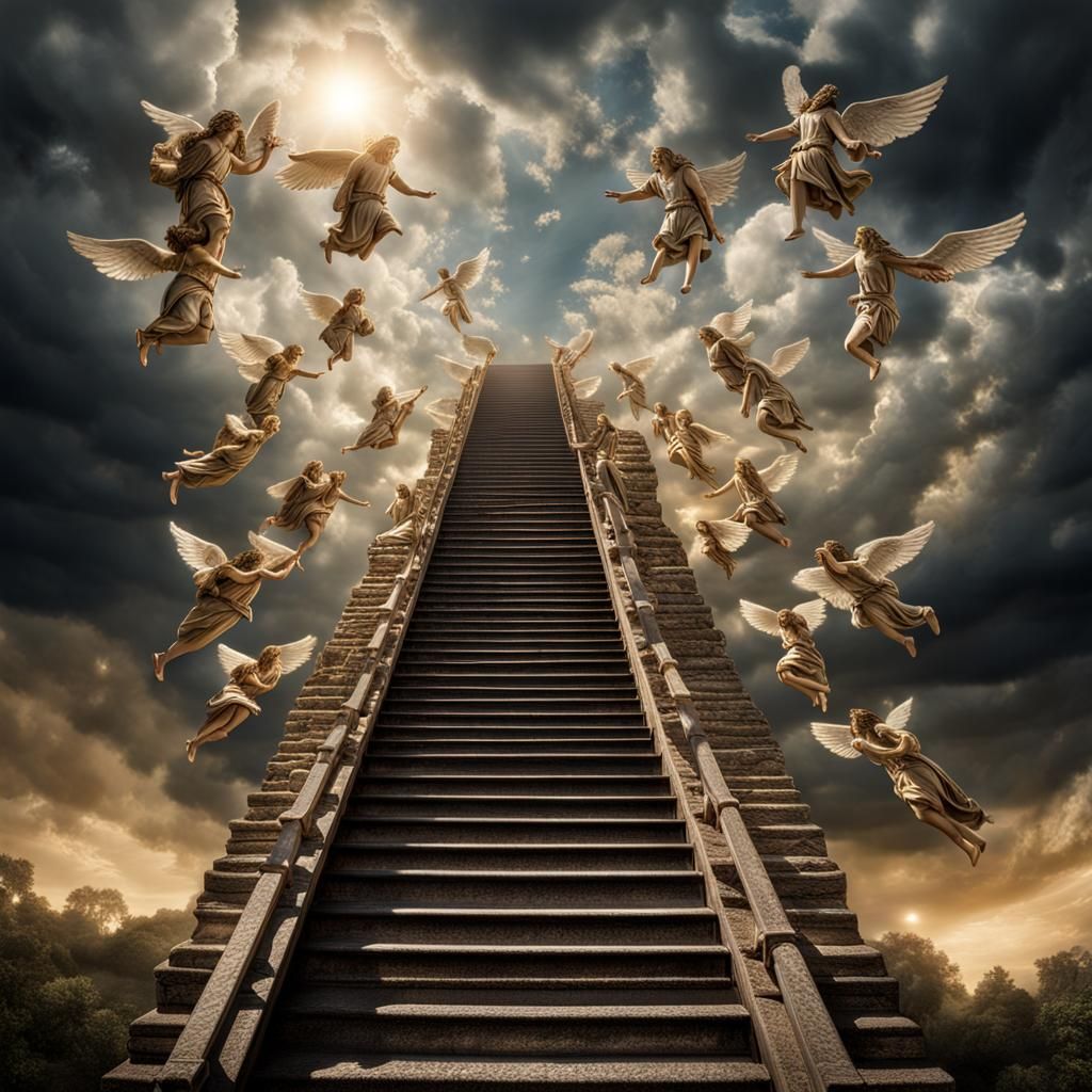 Jacob's Ladder: Angels Ascending to Heaven