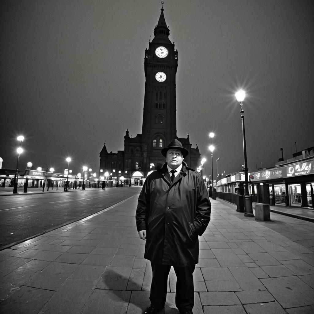 Blackpool Tower Film Noir with Detective