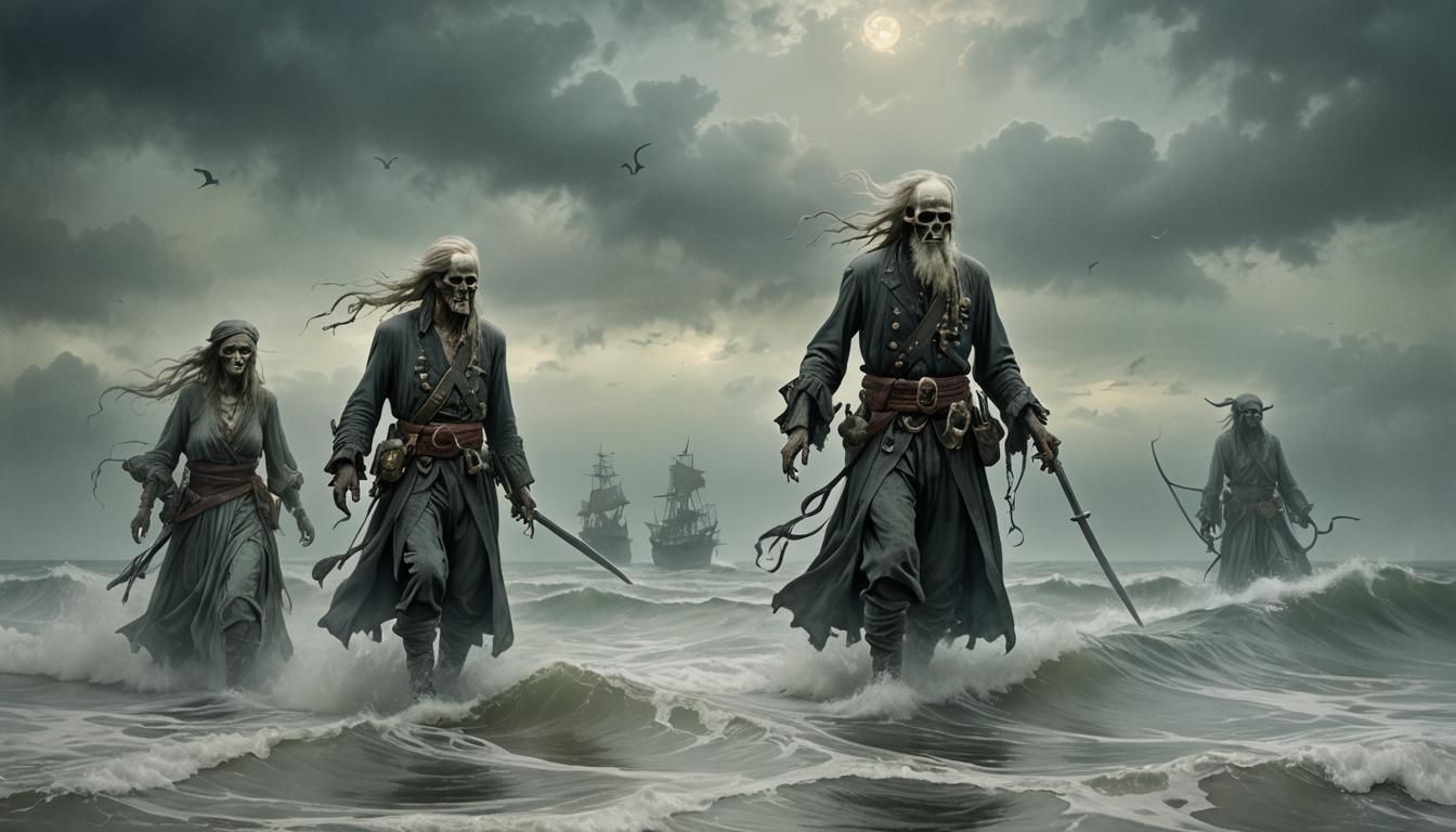 Eerie Ghost Pirates in Muted Colors