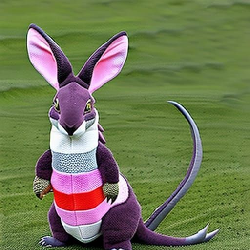 Photorealistic Baby Dragon Bunny with Scales