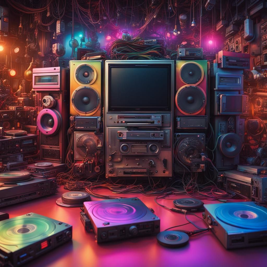 Colorful Gadget Collection: Digital Matte Painting