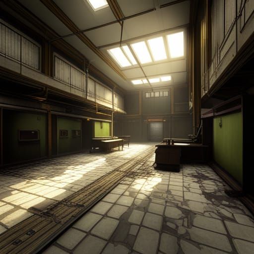 Eerie Liminal Half-Life Map in GoldSrc Style