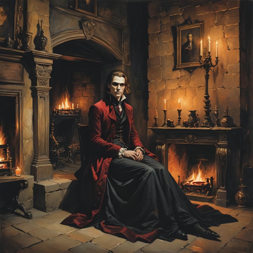 Vampire in Castle: Muted Gothic Romanticism