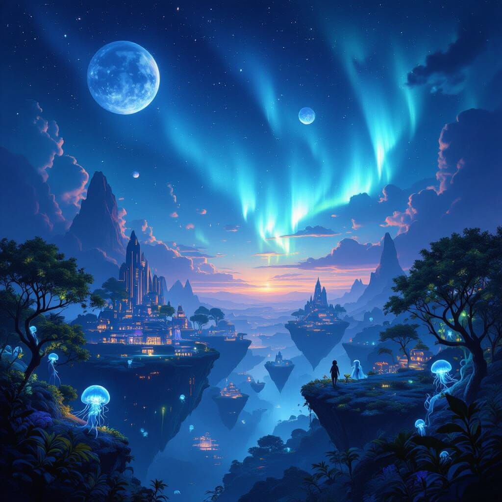 Bioluminescent Planet Luminara: Digital Matte Painting