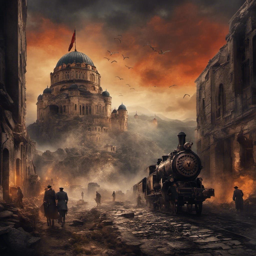 Atatürk in Battle: Detailed Matte Painting