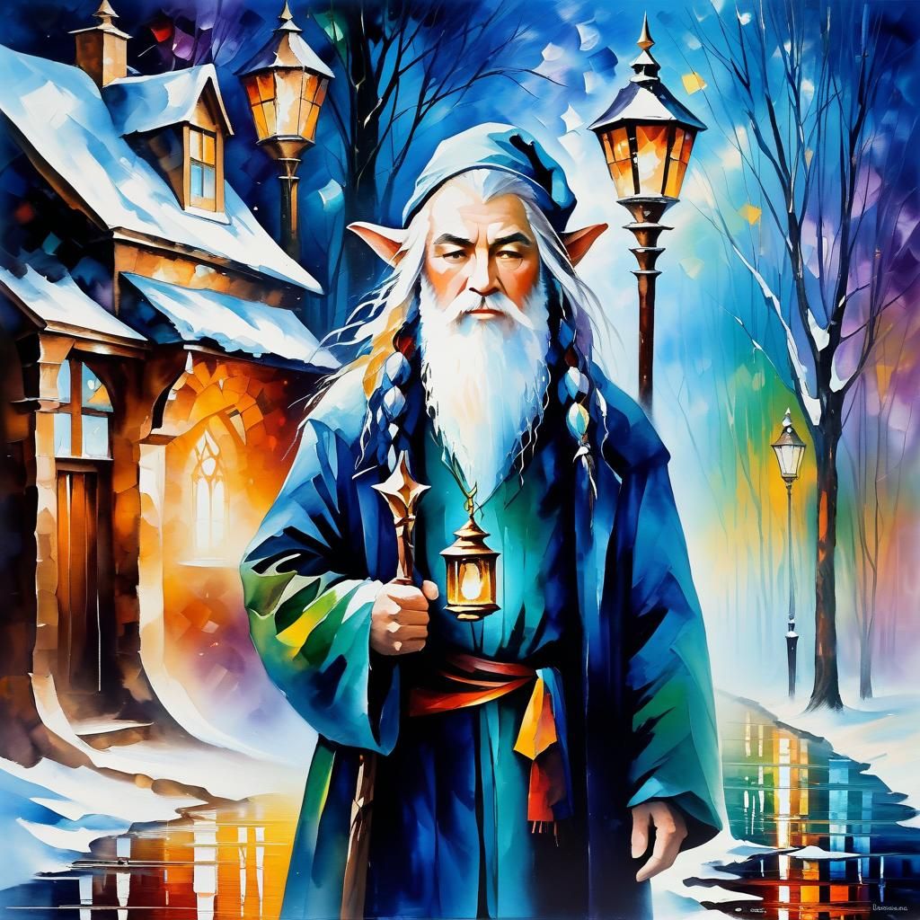 Magical Winter Hobbit in Deep Saturation Oil Painting