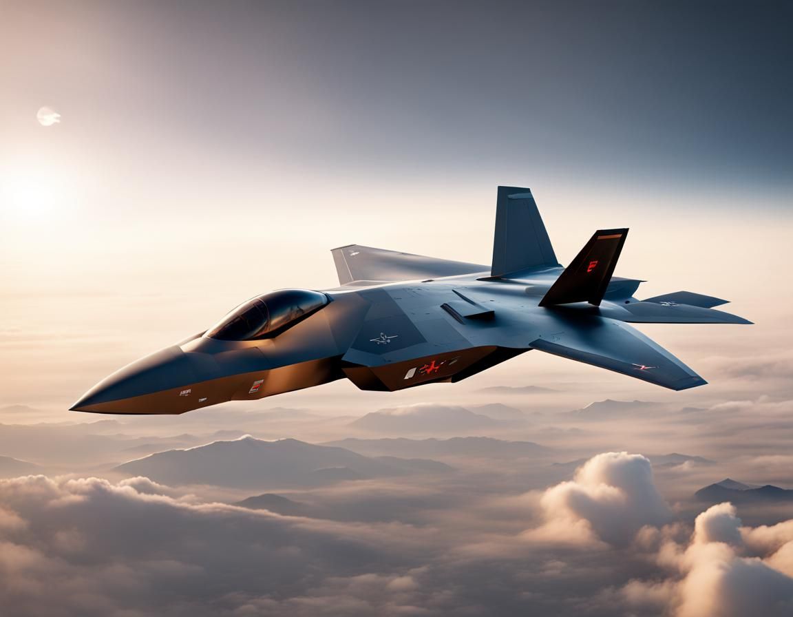 Futuristic Hypersonic Jet Fighter in Sci-Fi Style