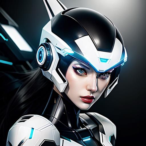 Hyperrealistic Mecha Pilot in Sleek Bodysuit