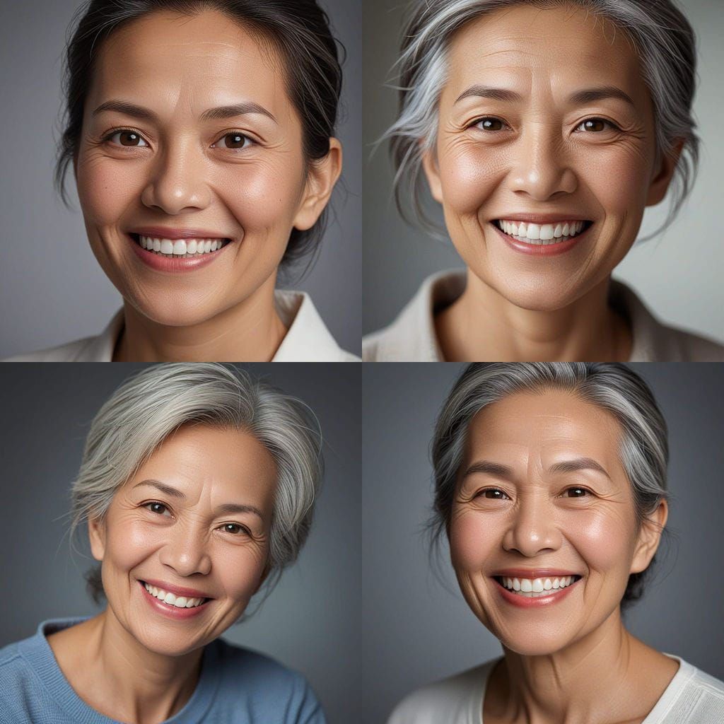 Elegant Senior Asian Woman Captured in Professional Portrait