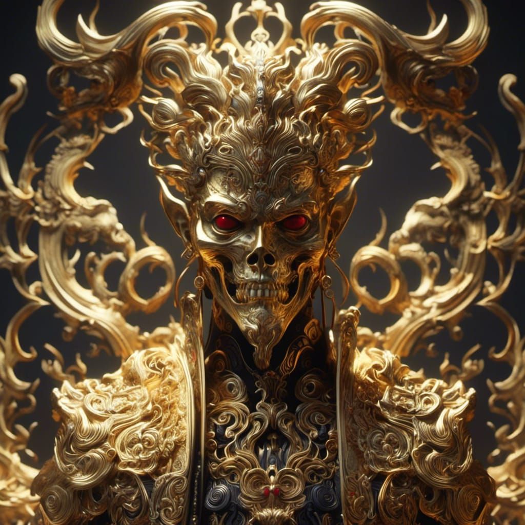 Golden Statue of Japanese Shinto Death Deity